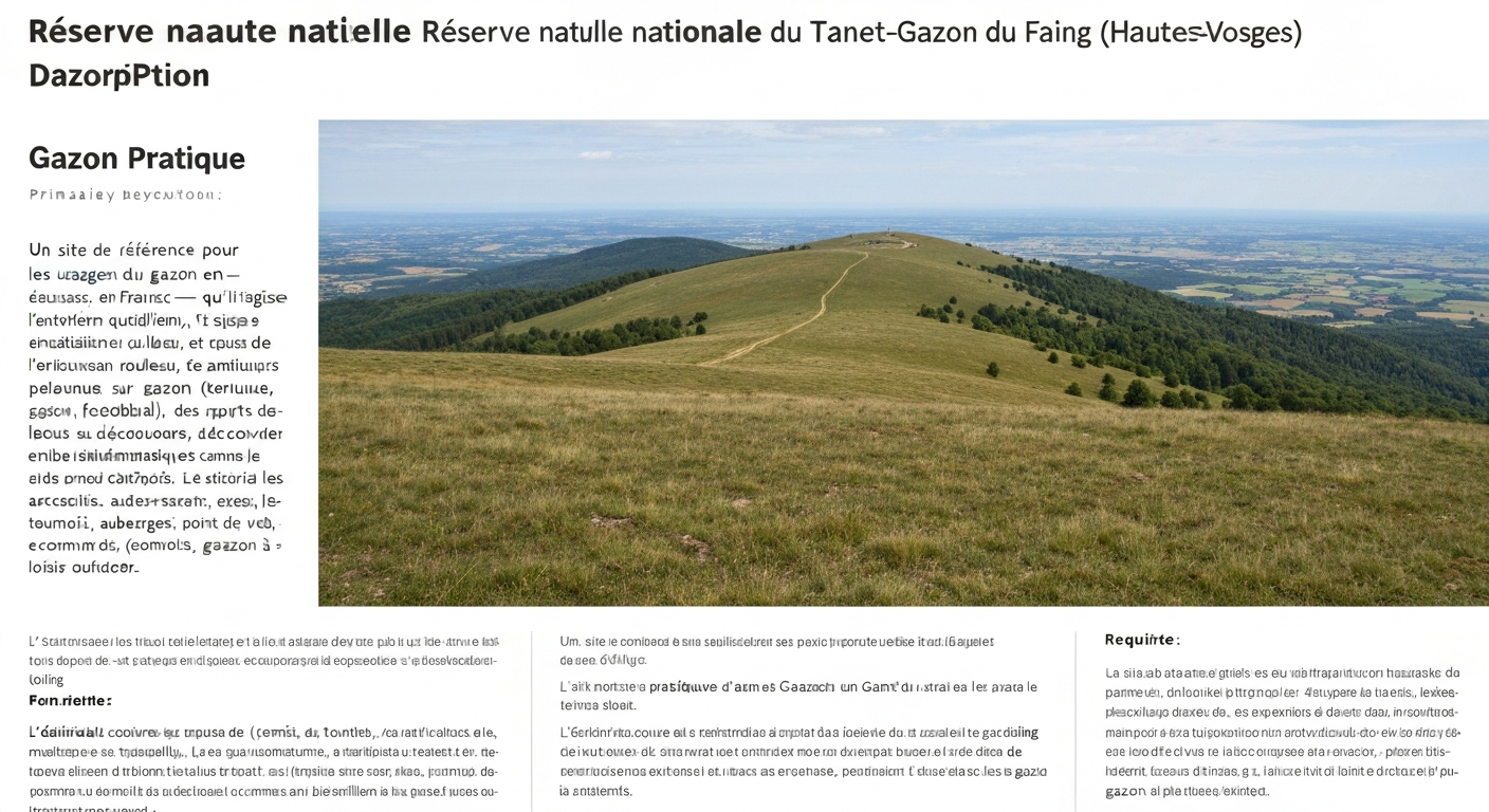 Panorama du plateau du Gazon du Faing avec landes et vue sur la plaine d'Alsace.