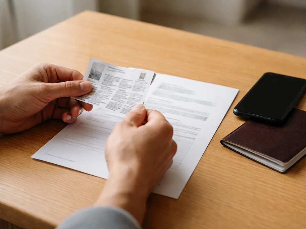 Table de bureau avec confirmation de réservation et billets/bracelet d’accès pour un événement officiel