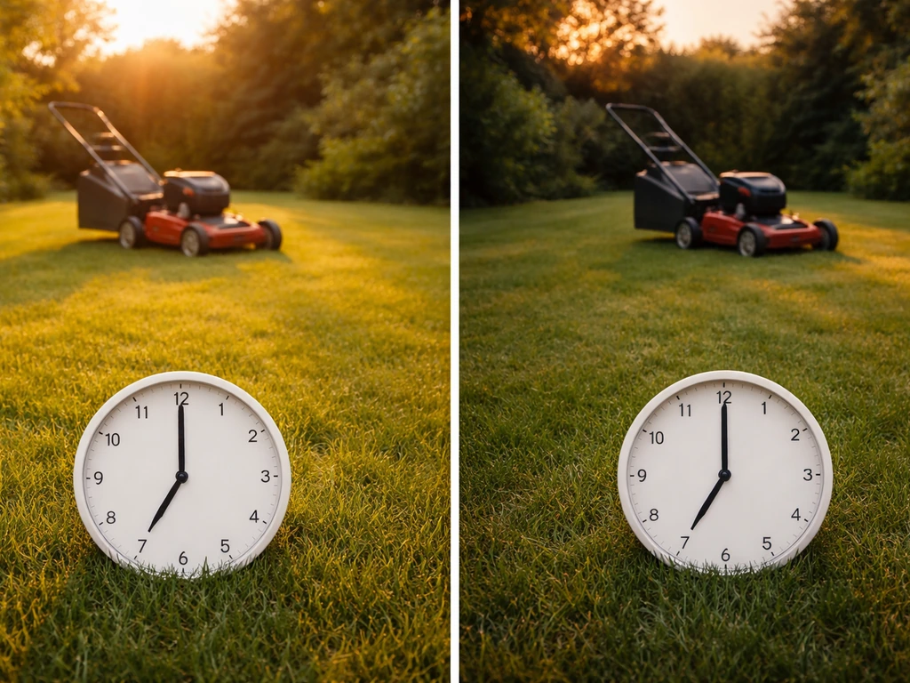 Comparatif minimal : samedi après-midi et dimanche, vue split-screen avec deux horloges différentes.
