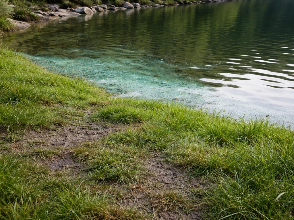 Lac vert lac des truites Gazon du Faing : réparer le gazon